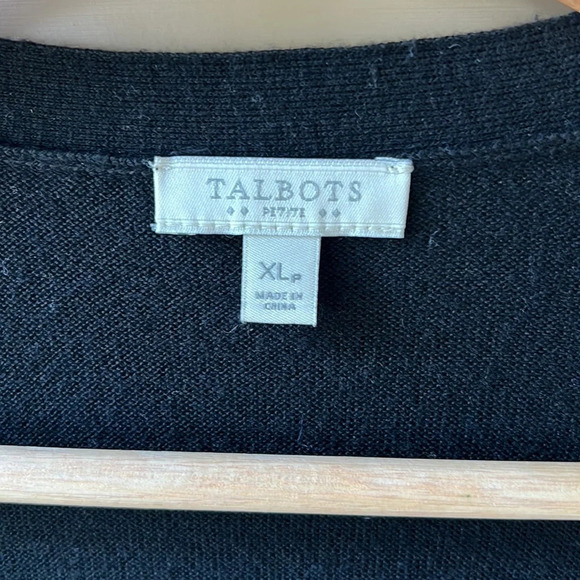 Talbots Closet Staple Black Cardigan. Long Line. Open Front. Soft & Light. XLp - Picture 2 of 6